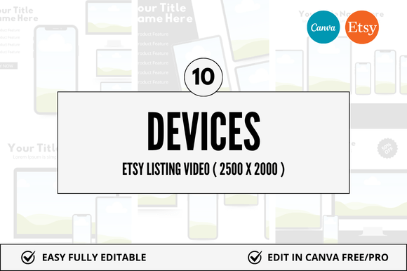 10 Device Etsy Video Mockup