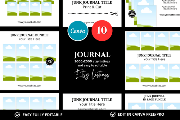 10 Journal Etsy Mockup: Streamline Your Digital Product Listings with Smart, Customizable Canva Templates