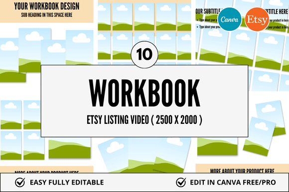 10 Workbook Etsy Video Mockup
