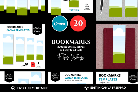 20 Bookmark Etsy Mockup: Save Time & Elevate Listings