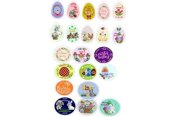 20 Easter Stickers Bundle