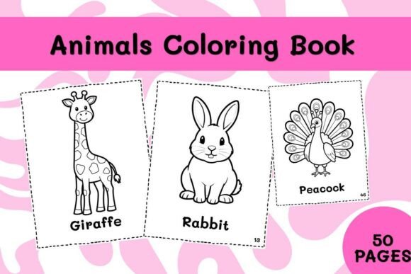 50 Animals Coloring Book Printable
