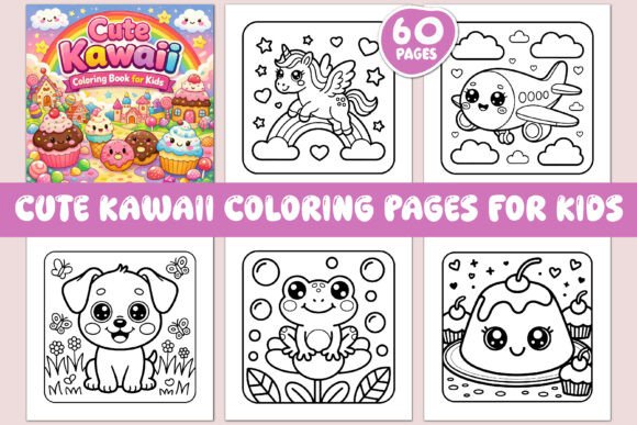 60 CUTE KAWAII COLORING PAGES for KIDS