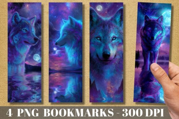 Aurora Wolf Moon Reflection Bookmark