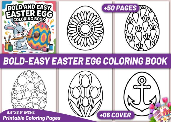 BOLD and EASY EASTER EGGS COLORING BOOK