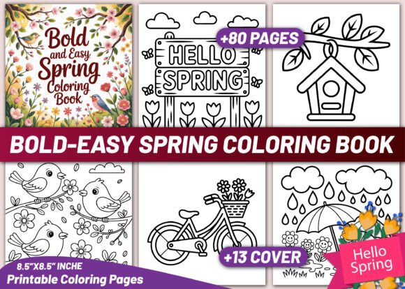 BOLD and EASY SPRING COLORING BOOK: A Practical Resource for Creative Workflow Integration