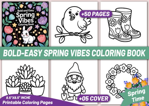 BOLD and EASY SPRING VIBES COLORING BOOK