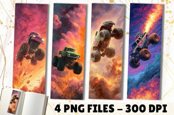 Colorful Monster Truck Fantasy Bookmark