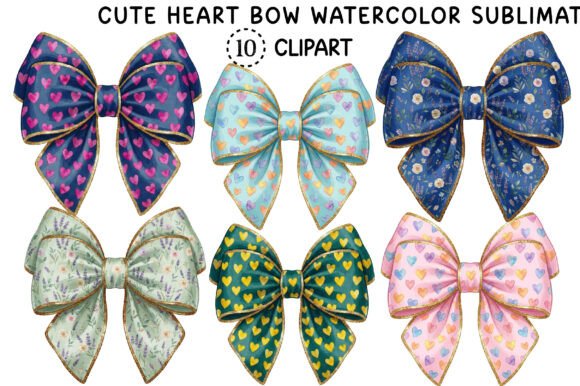 Cute Heart Bow Watercolor Sublimation: Flexible, Ready-Made Creativity for Modern Makers
