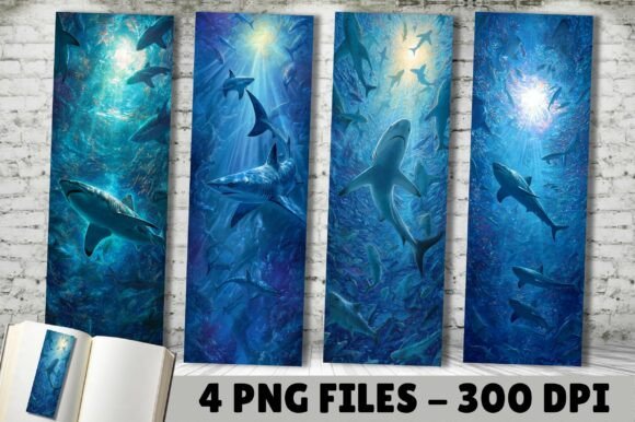 Deep Sea Blue Shark School Bookmark: A Versatile Digital Tool for Readers, Creators, and Givers