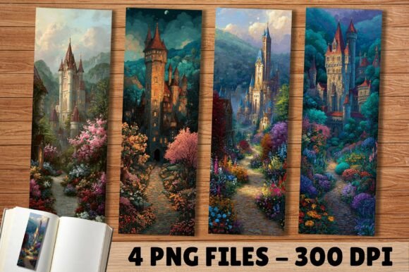 Floral Dreamy Fairy Tale Castle Bookmark