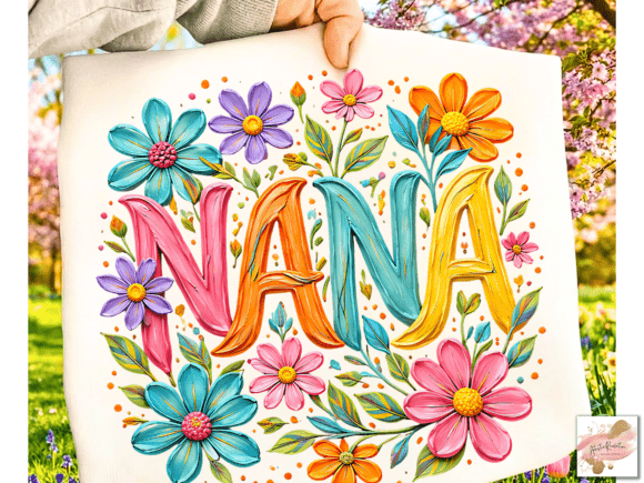 Floral Grandma PNG Brushstroke Nana PNG: Creative Empowerment for Modern Makers