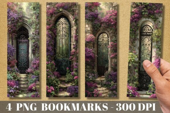 Gothic Floral Garden Iron Gate Bookmark