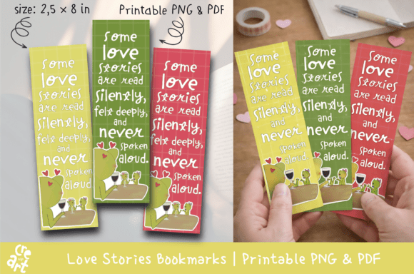 Love Stories Bookmarks – PNG PDF