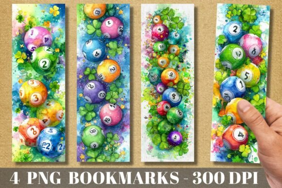 Lucky Clover Bingo Ball Bookmark PNG