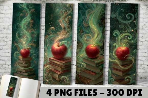 Magic Red Apple Vintage Stacked Bookmark
