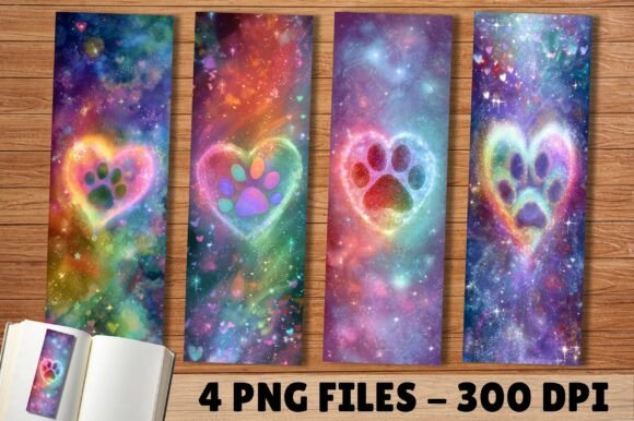 Magical Heart Glow Paw Print Bookmark: Thoughtful, Printable Bookmarks for Readers and Creators