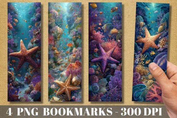 Ocean Coral Reef Starfish Bookmarks