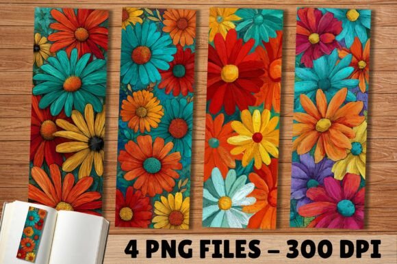 Oil Paint Texture Flower Bookmark