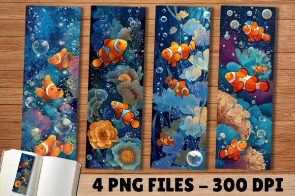 Orange Clownfish Marine Life Bookmark