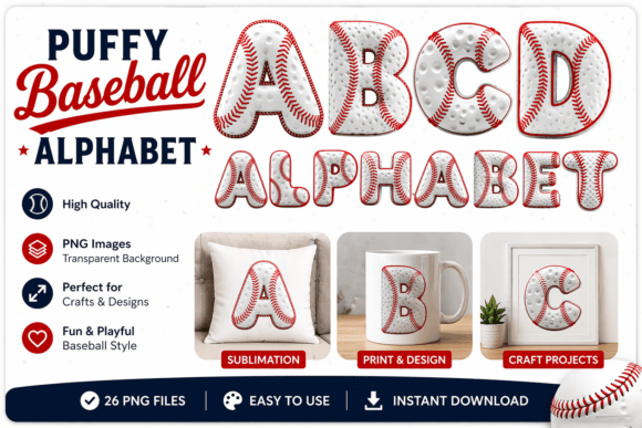 Puffy Baseball Alphabet: A Strategic Design Asset for Purpose-Driven Creatives