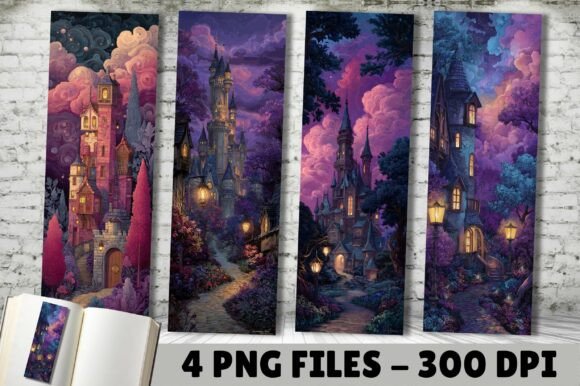 Purple Mystical Twilight Castle Bookmark: A Versatile Digital Design for Readers, Creators & Givers