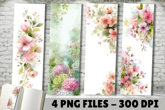 Soft Pastel Watercolor Flower Bookmark