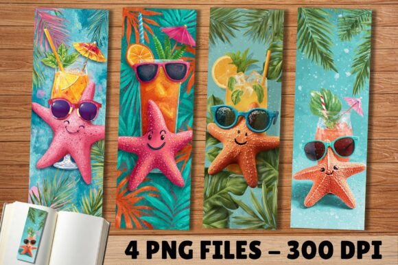Summer Cocktail Starfish Party Bookmark: A Thoughtful, Print-Ready Design for Book Lovers and Gift-Givers
