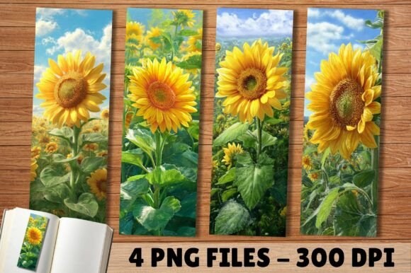 Sunflower Field Oil Painting Bookmark