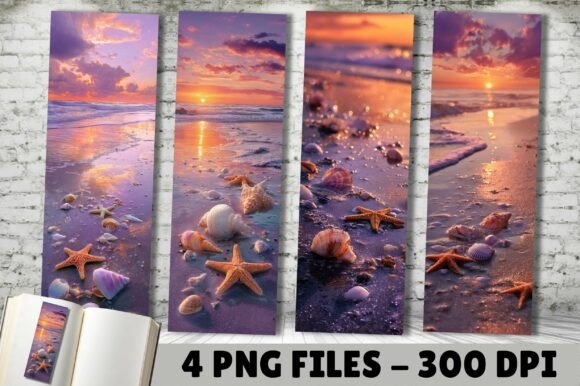 Sunset Beach Starfish Seascape Bookmark