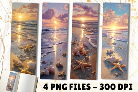 Tropical Beach Sunset Starfish Bookmark