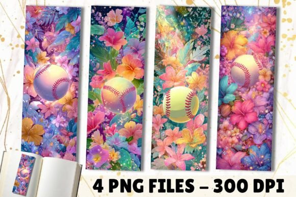 Tropical Hibiscus Softball Bookmark