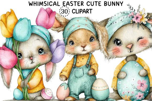 Whimsical Easter Cute Bunny Clipart: Your All-in-One Creative Resource for Festive Projects