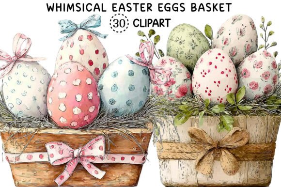 Whimsical Easter Eggs Basket