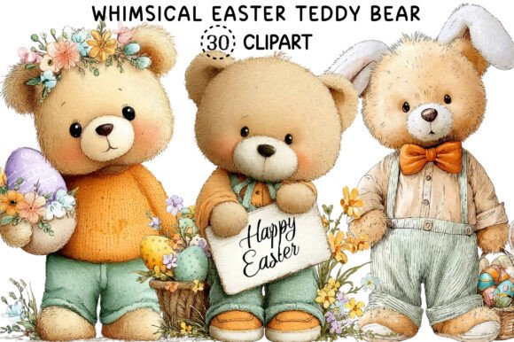 Whimsical Easter Teddy Bear Clipart: Creative Freedom, Built for Real Work