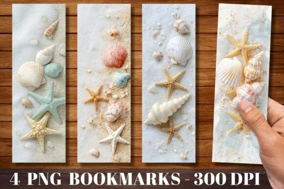 White Sand Sea Shell Beach Bookmark
